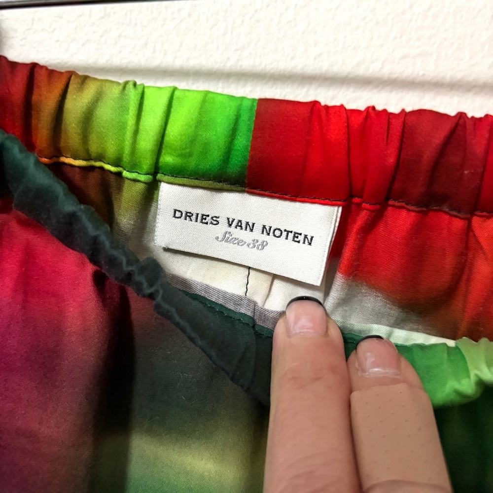 Dries Van Noten Wide Leg Pants Neon Light Print - Picture 6 of 14